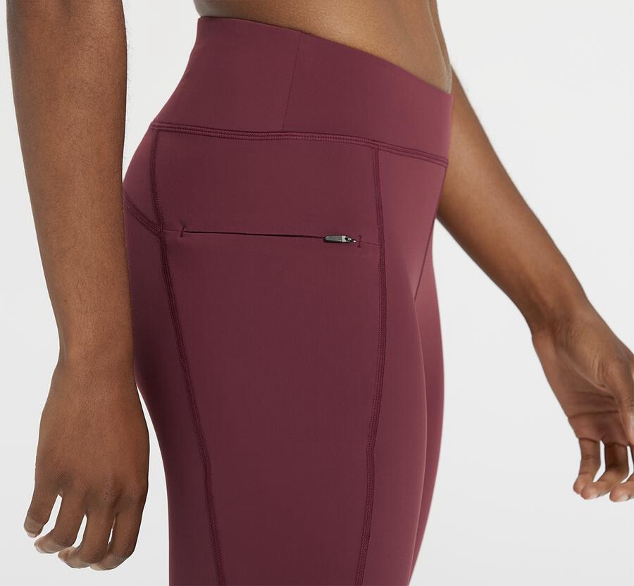 Pantalones Hoka One One Mujer - Performance Crop Tight - Marrones - FZW305286